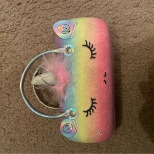 Justice Pink and Yellow Plush Unicorn Purse